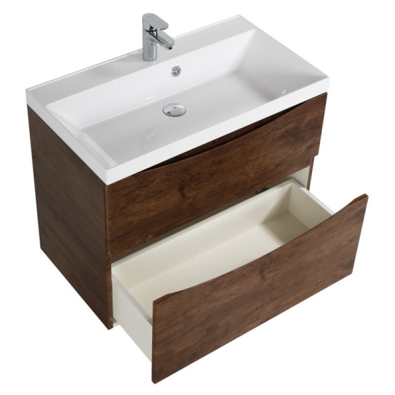 Тумба под раковину BelBagno Marino 80 см, Rovere Moro - коричневый дуб, MARINO-H60-800-2C-SO-RW-P