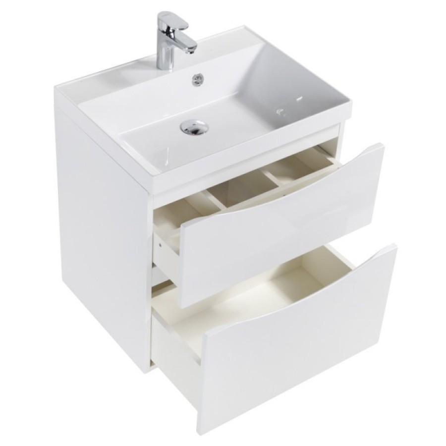 Тумба под раковину BelBagno Marino 90 см, Bianco Lucido - белый глянец, MARINO-H60-900-2C-SO-BL-P