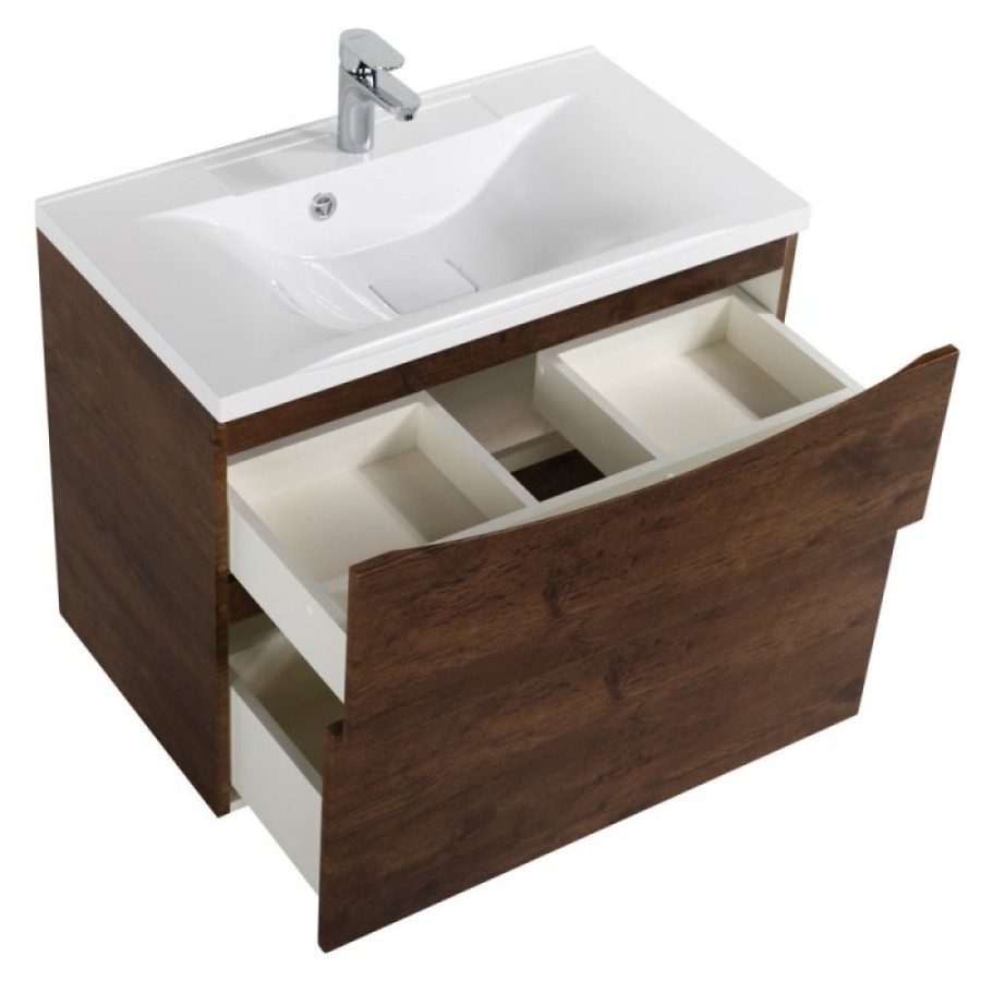 Тумба под раковину BelBagno Marino 90 см, Rovere Moro - коричневый дуб, MARINO-H60-900-2C-SO-RW-P