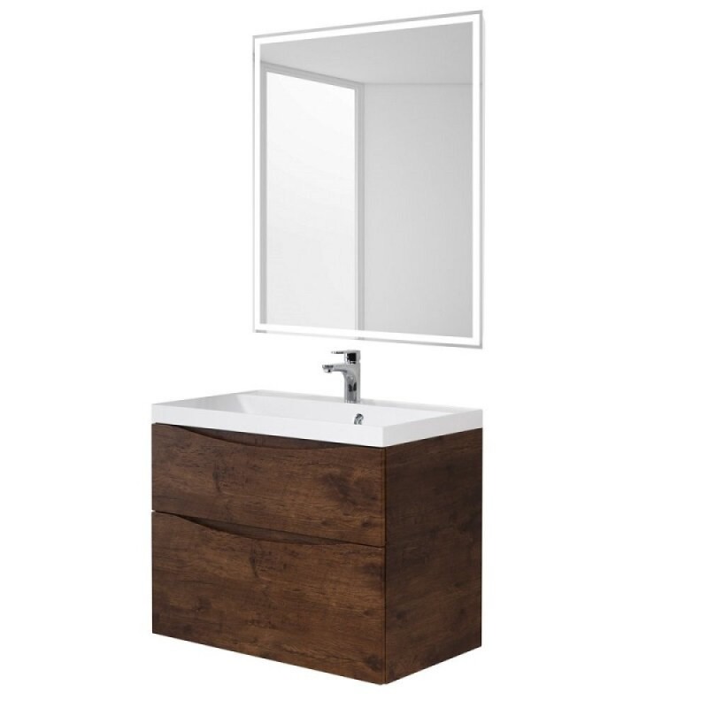 Тумба под раковину BelBagno Marino 90 см, Rovere Moro - коричневый дуб, MARINO-H60-900-2C-SO-RW-P