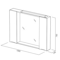 Зеркальный шкаф BelBagno Marino MARINO-SPC-1000/750-2A-BL-P, 100 х 75 см, с LED-подсветкой, Bianco Lucido - белый глянец
