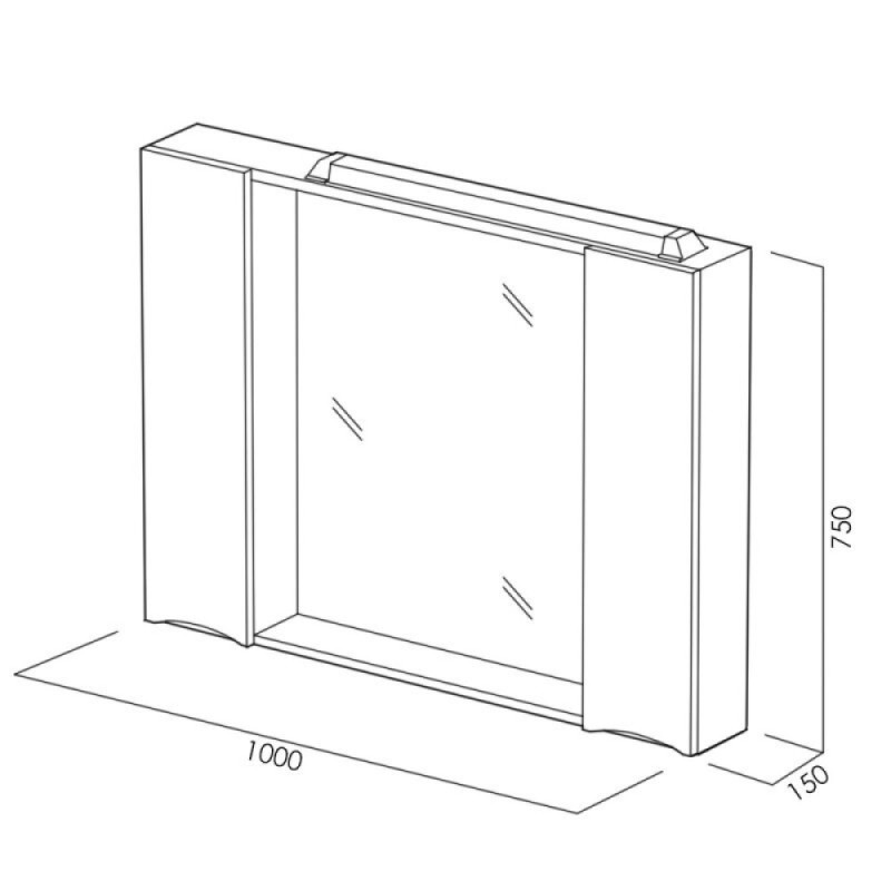 Зеркальный шкаф BelBagno Marino MARINO-SPC-1000/750-2A-BL-P, 100 х 75 см, с LED-подсветкой, Bianco Lucido - белый глянец