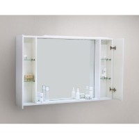 Зеркальный шкаф BelBagno Marino MARINO-SPC-1000/750-2A-BL-P, 100 х 75 см, с LED-подсветкой, Bianco Lucido - белый глянец