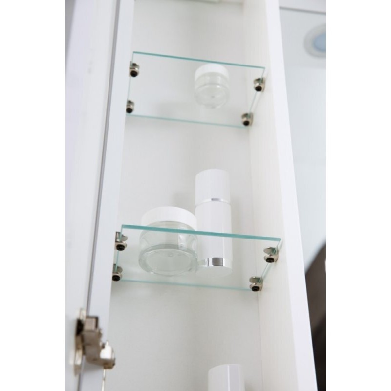 Зеркальный шкаф BelBagno Marino MARINO-SPC-1000/750-2A-BL-P, 100 х 75 см, с LED-подсветкой, Bianco Lucido - белый глянец