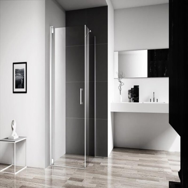 Душевой уголок BelBagno Marmi, 70 х 80 х 195 см, стекло прозрачное, профиль хром, MARMI-AH-1-70/80-C-Cr