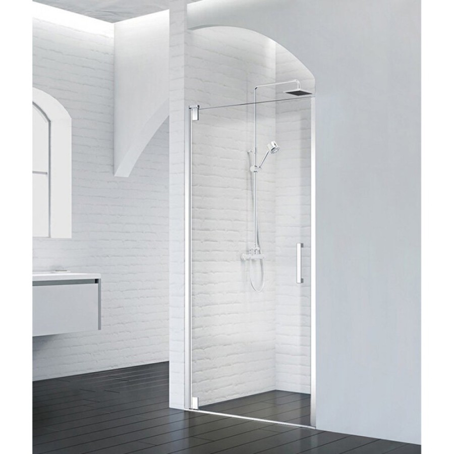 Душевая дверь в нишу BelBagno Marmi, 100 х 195 см, стекло прозрачное, профиль хром, MARMI-B-1-100-C-Cr