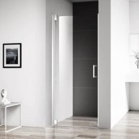 Душевая дверь в нишу BelBagno Marmi, 90 х 195 см, стекло прозрачное, профиль хром, MARMI-B-1-90-C-Cr