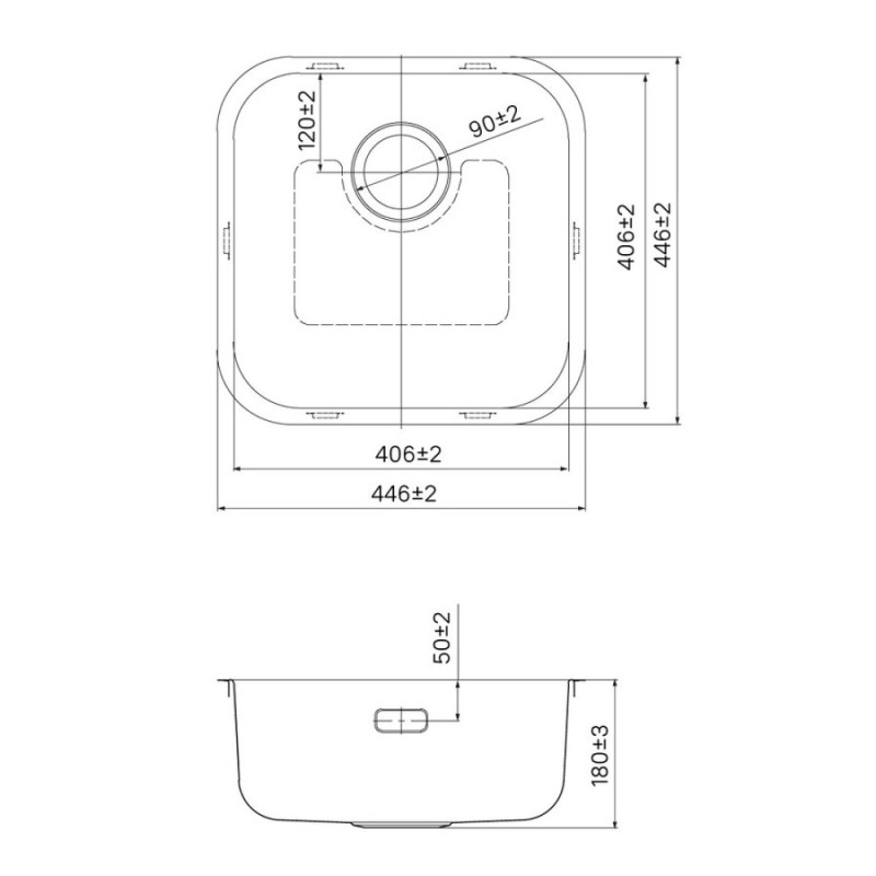 Мойка кухонная Iddis Mate MAT44S0i77 44.6 см, 1 чаша, сатин