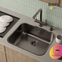 Мойка кухонная Iddis Mate MAT53GMi77, 53.3 см, нержавеющая сталь, графит матовый