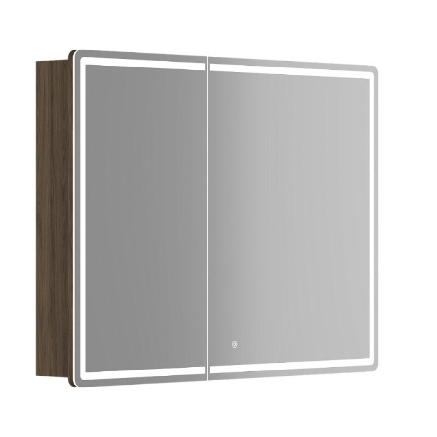 Зеркальный шкаф Sancos Mirror MI100ECH, 100 см, с подсветкой, цвет дуб чарльстон