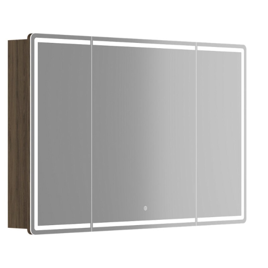 Зеркальный шкаф Sancos Mirror MI120ECH, 120 см, с подсветкой, цвет дуб чарльстон