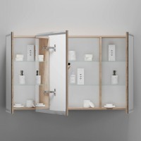 Зеркальный шкаф Sancos Mirror MI120EG, 120 см, с подсветкой, цвет дуб галифакс натуральный