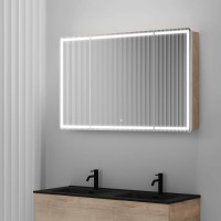 Зеркальный шкаф Sancos Mirror MI120EG, 120 см, с подсветкой, цвет дуб галифакс натуральный