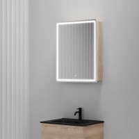 Зеркальный шкаф Sancos Mirror MI60EG, 60 см, с подсветкой, цвет дуб галифакс натуральный