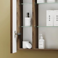 Зеркальный шкаф Sancos Mirror MI70ECH, 70 см, с LED подсветкой и сенсорным выключателем, цвет дуб чарльстон