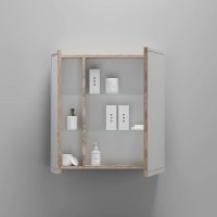Зеркальный шкаф Sancos Mirror MI70EG, 70 см, с LED подсветкой и сенсорным выключателем, цвет дуб галифакс натуральный