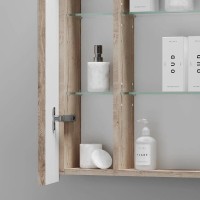 Зеркальный шкаф Sancos Mirror MI70EG, 70 см, с LED подсветкой и сенсорным выключателем, цвет дуб галифакс натуральный