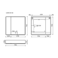 Зеркальный шкаф Sancos Mirror MI80EG, 80 см, с подсветкой, цвет дуб галифакс натуральный