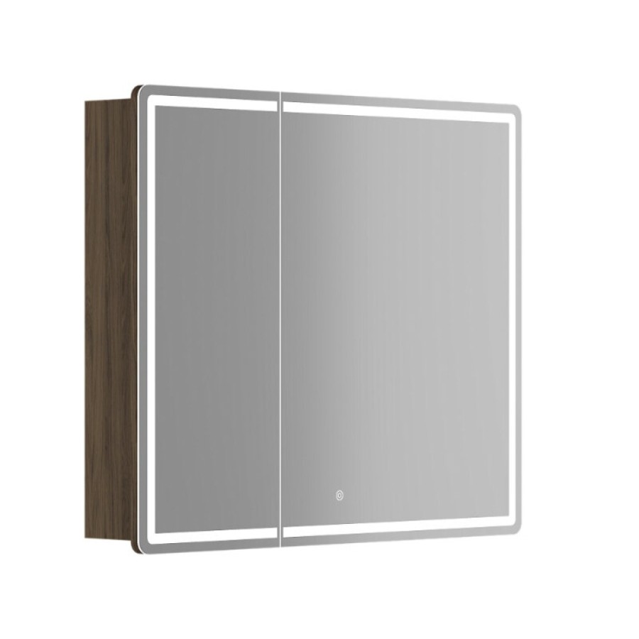 Зеркальный шкаф Sancos Mirror MI90ECH, 90 см, с подсветкой, цвет дуб чарльстон