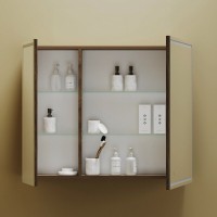 Зеркальный шкаф Sancos Mirror MI90ECH, 90 см, с подсветкой, цвет дуб чарльстон
