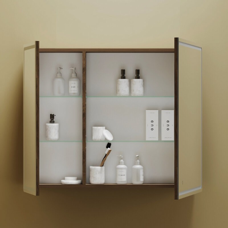 Зеркальный шкаф Sancos Mirror MI90ECH, 90 см, с подсветкой, цвет дуб чарльстон