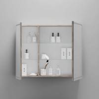 Зеркальный шкаф Sancos Mirror MI90EG, 90 см, с подсветкой, цвет дуб галифакс натуральный