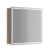 Зеркальный шкаф Sancos Mirror MI90EG, 90 см, с подсветкой, цвет дуб галифакс натуральный