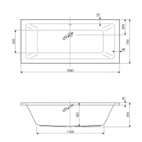 Акриловая ванна Cezares Plane Mini-160-70-42-W37, 160 x 70 см