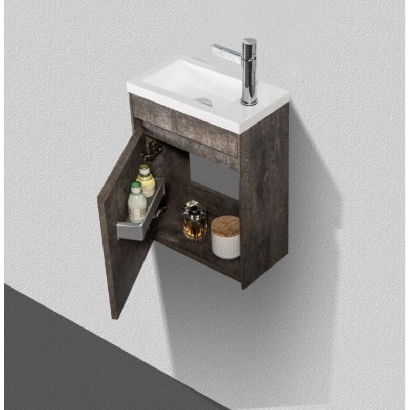 Тумба под раковину BelBagno Pietra Mini PIETRA MINI-400-1A-SO-PT-L/R 40 см, коричневый (Stone)