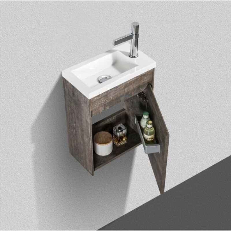 Тумба под раковину BelBagno Pietra Mini PIETRA MINI-400-1A-SO-PT-L/R 40 см, коричневый (Stone)