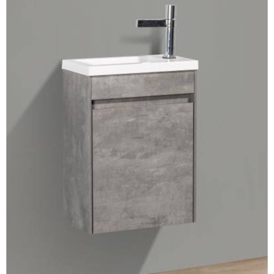 Тумба под раковину BelBagno Pietra Mini PIETRA MINI-400-1A-SO-SCM-L/R 40 см, серый (Stucco Cemento)
