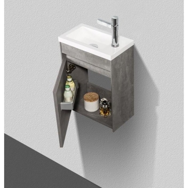 Тумба под раковину BelBagno Pietra Mini PIETRA MINI-400-1A-SO-SCM-L/R 40 см, серый (Stucco Cemento)