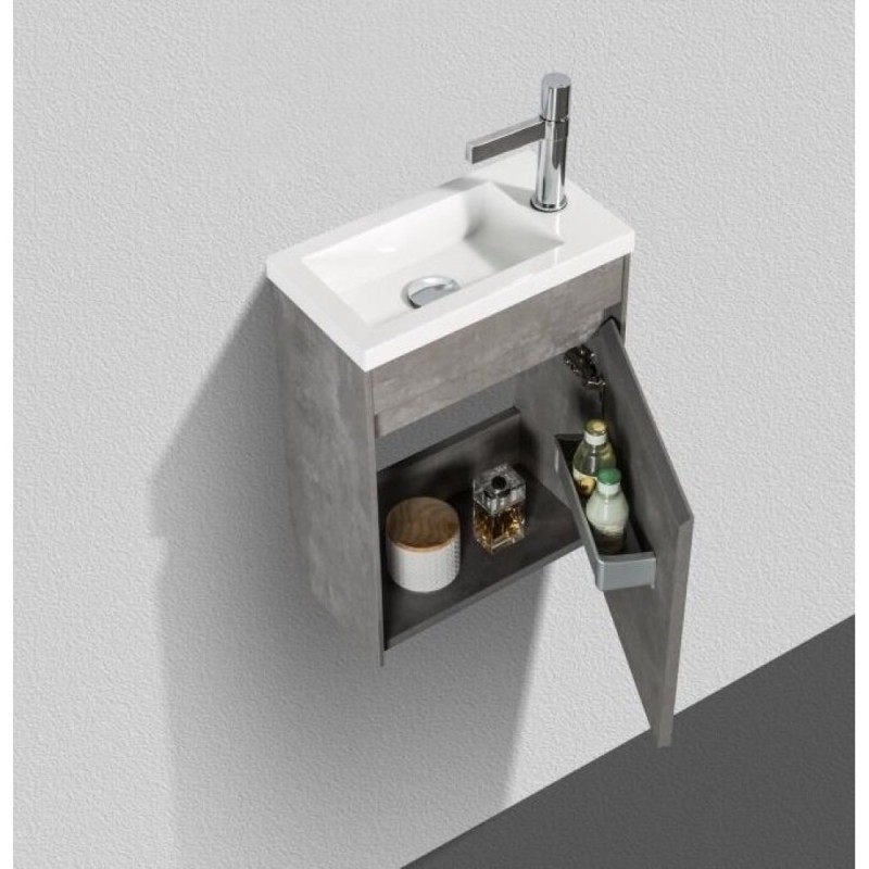 Тумба под раковину BelBagno Pietra Mini PIETRA MINI-400-1A-SO-SCM-L/R 40 см, серый (Stucco Cemento)