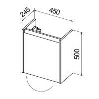 Тумба под раковину BelBagno KRAFT MINI-450/250-1A-SO-PG 45 cм подвесная с распашной дверцей, Pietra Grigio