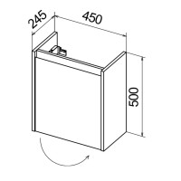 Тумба под раковину BelBagno KRAFT MINI-450/250-1A-SO-PG 45 cм подвесная с распашной дверцей, Pietra Grigio