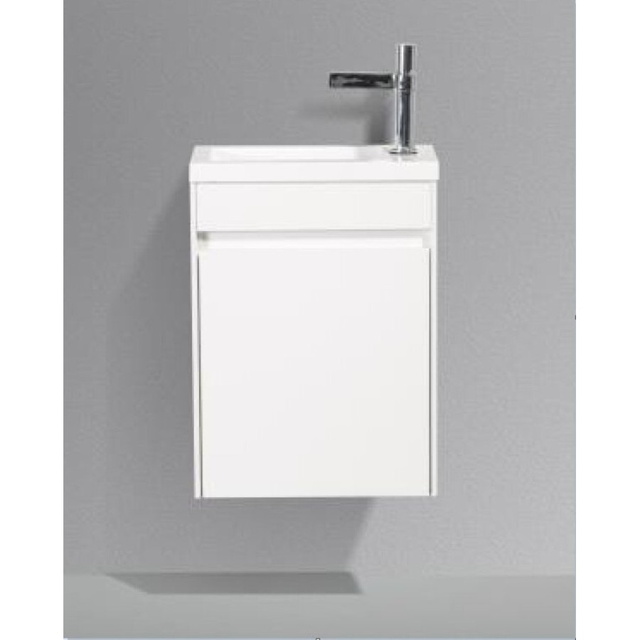 Тумба под раковину BelBagno Pietra Mini PIETRA MINI-460-1A-SO-BL-L/R 46 см, белый глянцевый ( Bianco Lucido)