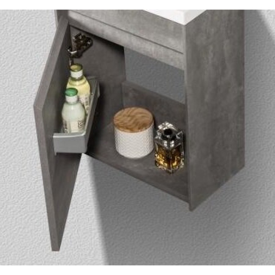 Тумба под раковину BelBagno Pietra Mini PIETRA MINI-460-1A-SO-SCM-L/R 46 см, серый (Stucco Cemento)