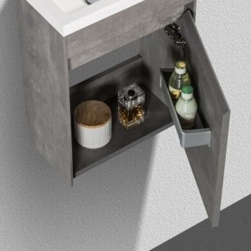 Тумба под раковину BelBagno Pietra Mini PIETRA MINI-460-1A-SO-SCM-L/R 46 см, серый (Stucco Cemento)