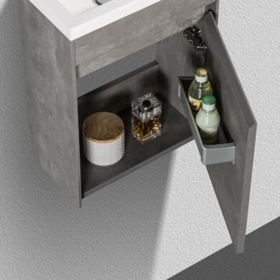 Тумба под раковину BelBagno Pietra Mini PIETRA MINI-460-1A-SO-SCM-L/R 46 см, серый (Stucco Cemento)