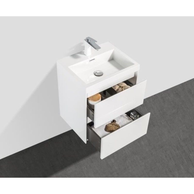 Тумба под раковину BelBagno Pietra Mini PIETRA MINI-500-2C-SO-BL 50 см, белый глянцевый ( Bianco Lucido)