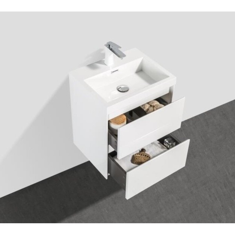 Тумба под раковину BelBagno Pietra Mini PIETRA MINI-500AS-2C-SO-BL 50 см, белый глянцевый ( Bianco Lucido)