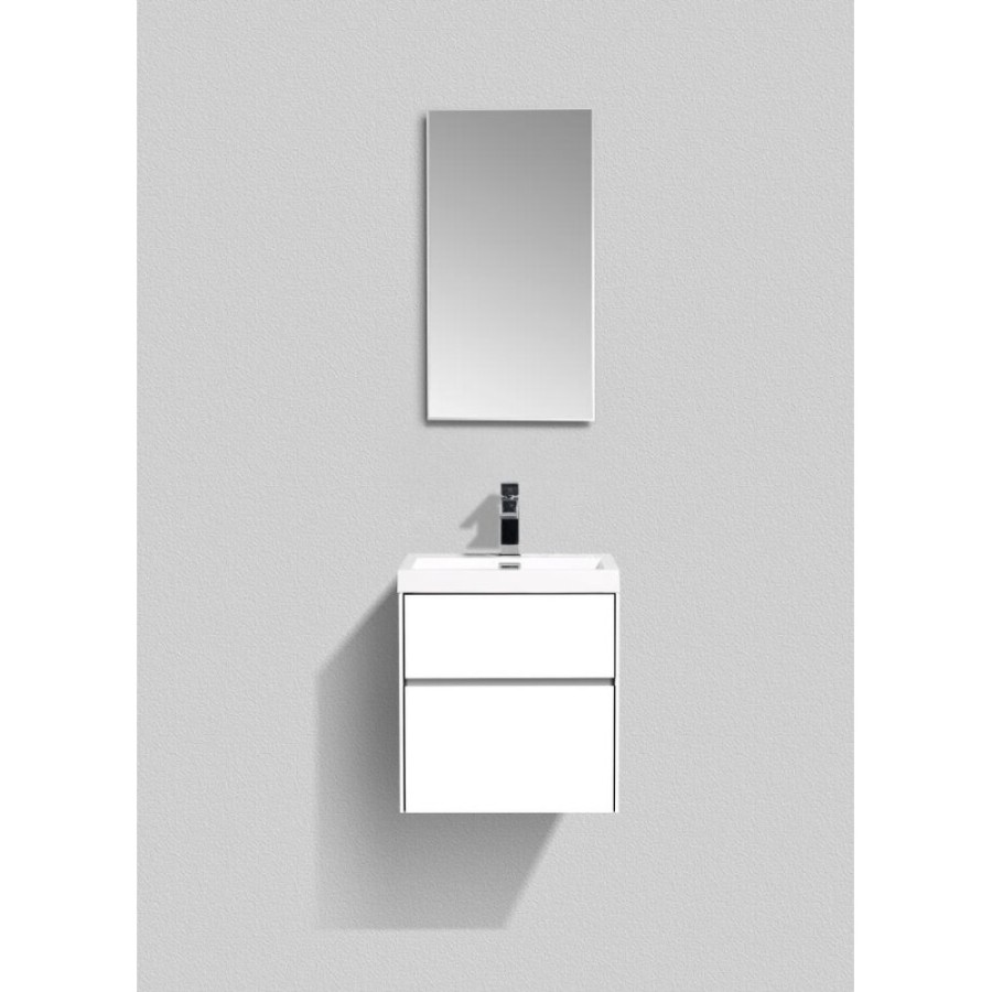 Тумба под раковину BelBagno Pietra Mini PIETRA MINI-500AS-2C-SO-BL 50 см, белый глянцевый ( Bianco Lucido)