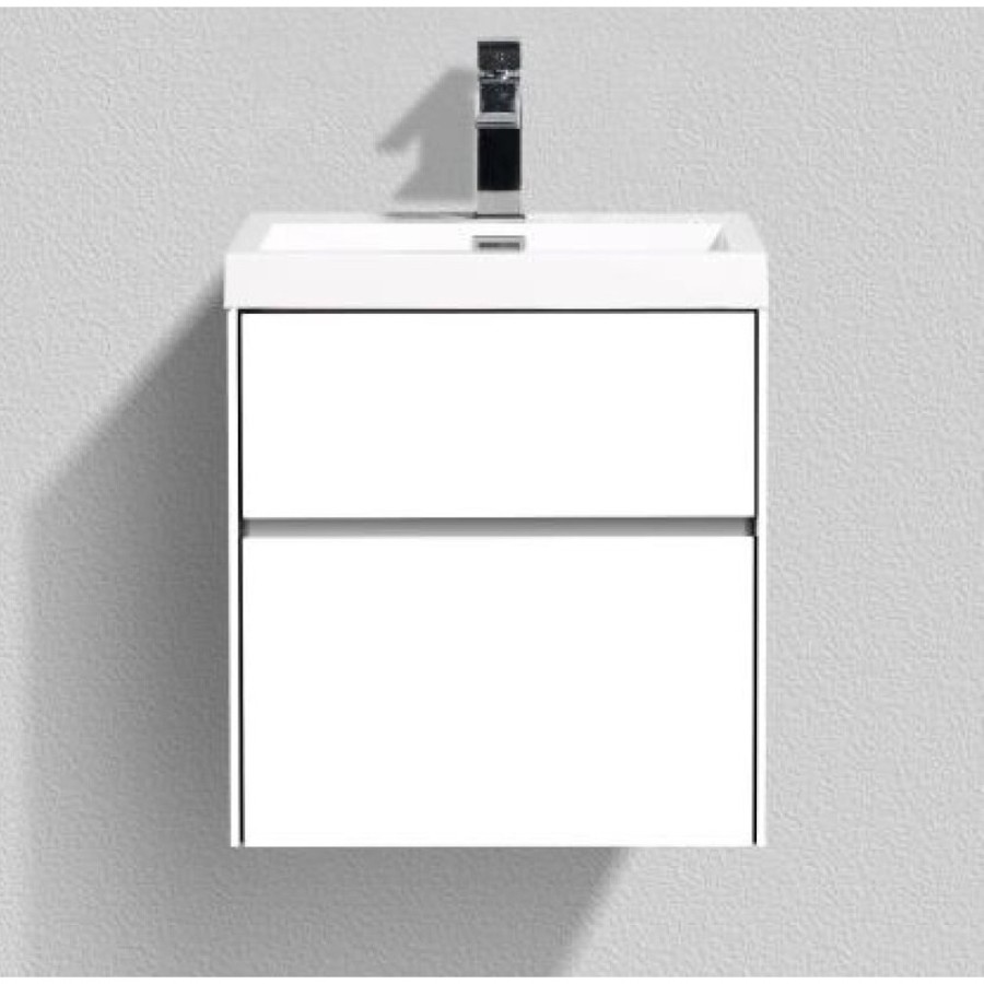 Тумба под раковину BelBagno Pietra Mini PIETRA MINI-500AS-2C-SO-BL 50 см, белый глянцевый ( Bianco Lucido)