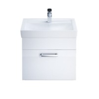 Тумба с раковиной Iddis Mirro MIR50W0i95K 50 см подвесная, белая/дерево