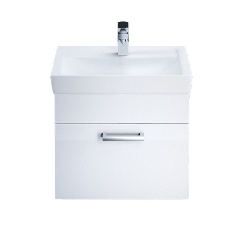 Тумба с раковиной Iddis Mirro MIR50W0i95K 50 см подвесная, белая/дерево