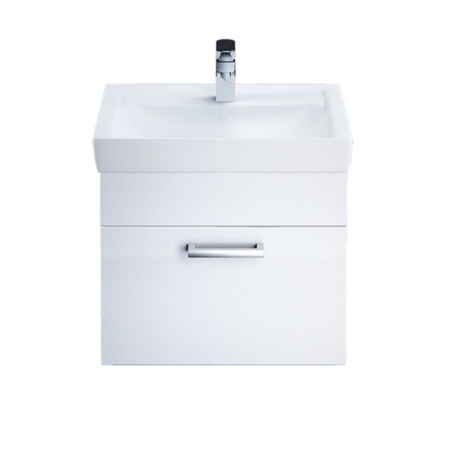 Тумба с раковиной Iddis Mirro MIR50W0i95K 50 см подвесная, белая/дерево