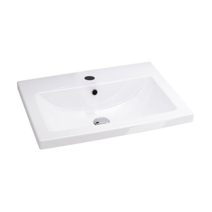 Тумба с раковиной Iddis Mirro MIR60W0i95K 60 см подвесная, белая/дерево