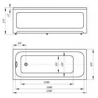 Ванна акриловая Aquatek Мия MIY170-0000032, 170 x 80 см, белый