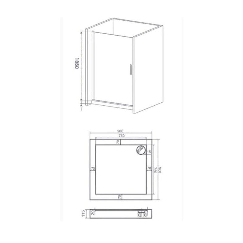 Душевая дверь в нишу Good Door Mokka DR-90-C-WE, 90 х 185 см, стекло прозрачное, белый, МК00001