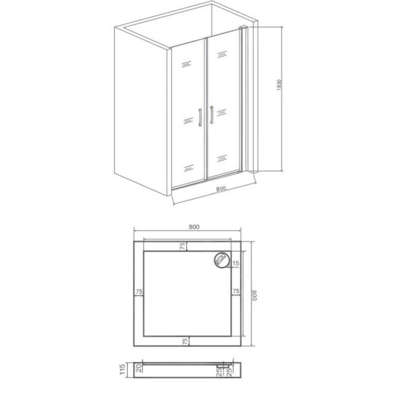 Душевая дверь в нишу Good Door Mokka SD-80-C-WE, 80 х 185 см, стекло прозрачное, белый, МК00012